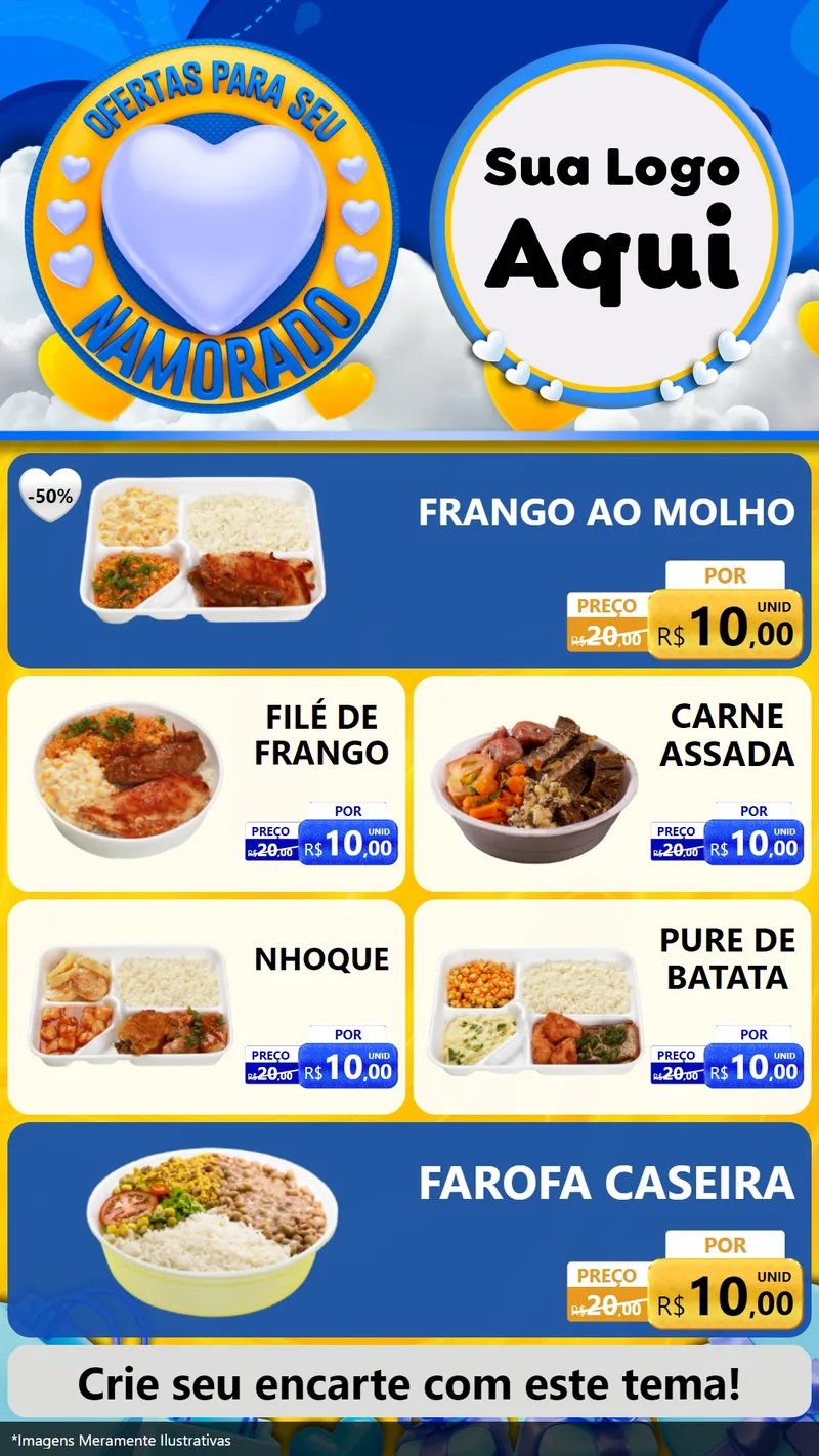 Modelo de TV para TV Vertical com o tema Ofertas Para Seu Namorado para Restaurante