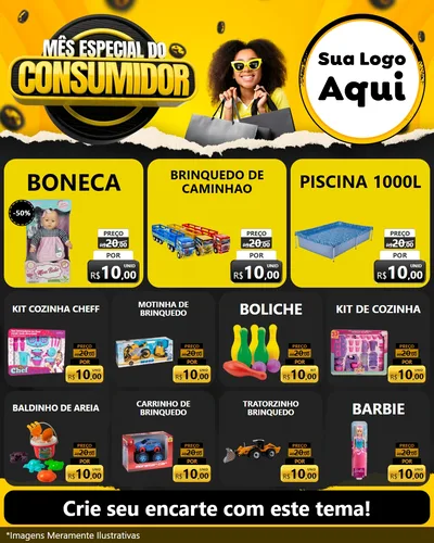 Modelo de Rede Social para Feed Instagram com o tema Mês Especial do Consumidor para Brinquedos