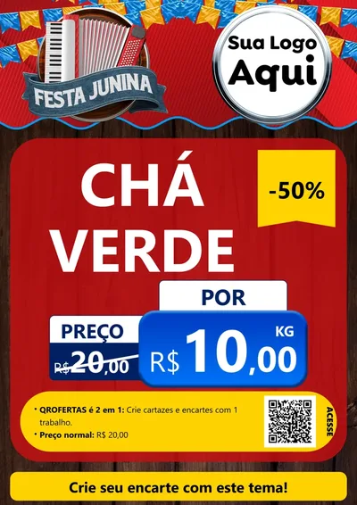 Modelo de Cartaz para Cartaz A4 Vertical com o tema Festa Junina para Produtos Naturais