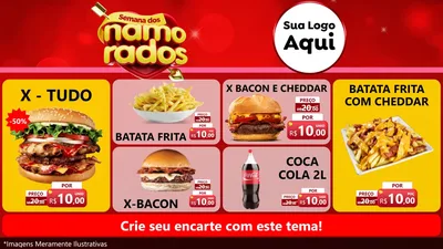 Modelo de TV para TV Horizontal com o tema Semana dos namorados para Hamburgueria