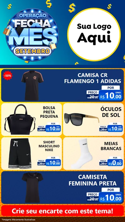 Modelo de TV para TV Vertical com o tema Operação Fecha Mês Setembro para Roupas e acessórios