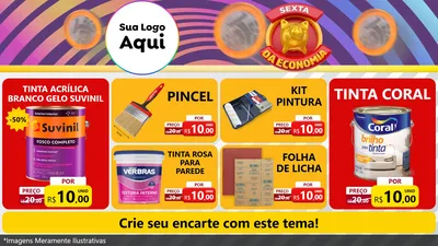 Modelo de TV para TV Horizontal com o tema Sexta da Economia para Tintas e Ferramentas