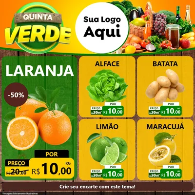 Modelo de Rede Social para Feed Facebook com o tema Quinta Verde para Hortifrúti