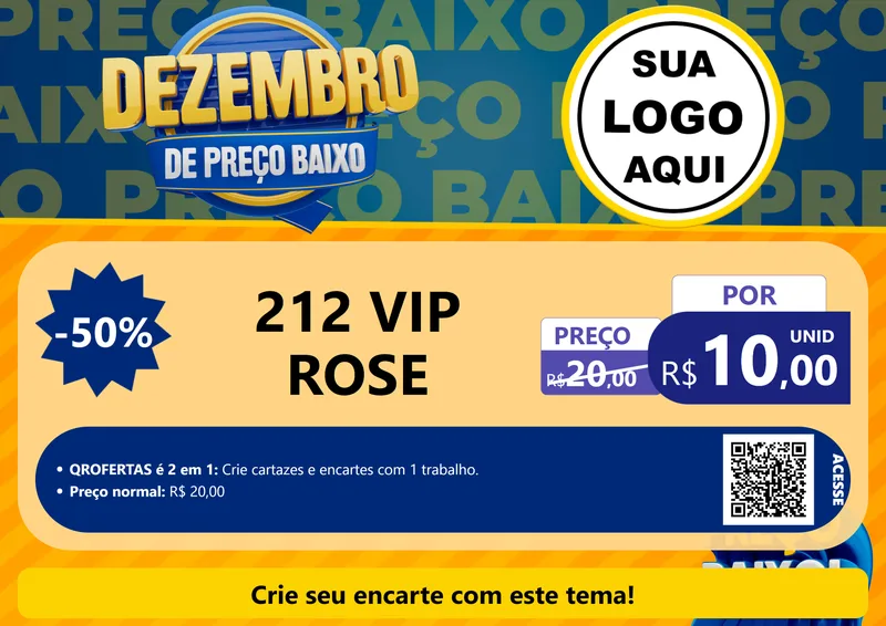 Modelo de Cartaz para Cartaz A4 Horizontal com o tema Dezembro de Preço Baixo para Perfumes