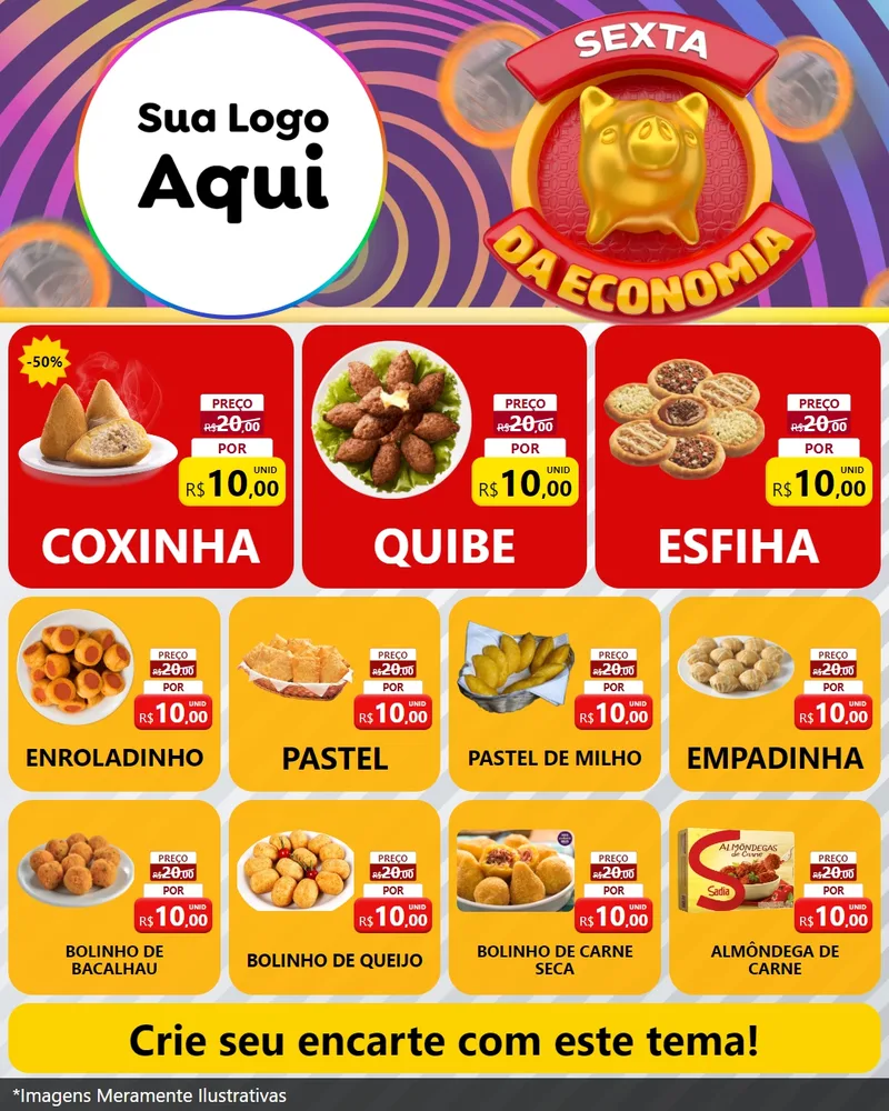 Modelo de Rede Social para Feed Instagram com o tema Sexta da Economia para Salgadaria