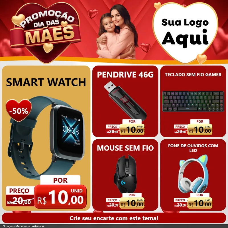 Modelo de Rede Social para Feed Facebook com o tema Promoção Dia das Mães para Informática