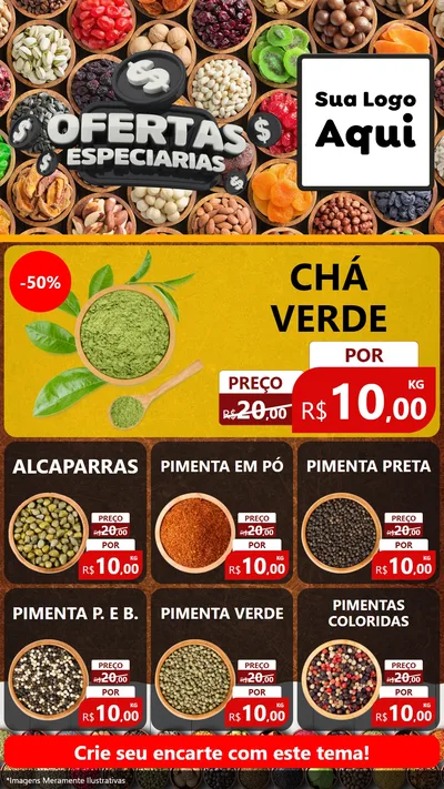 Modelo de Rede Social para Stories com o tema Ofertas Especiarias para Produtos Naturais