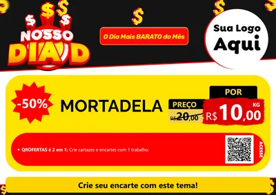 Modelo de Cartaz para Cartaz A4 Horizontal com o tema Nosso Dia D para Frios e Laticínios