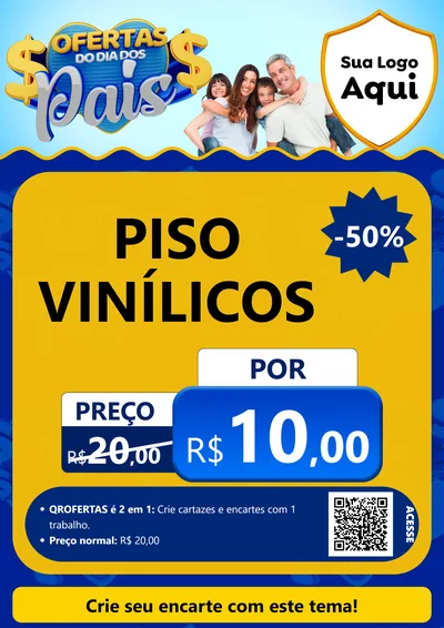 Modelo de Cartaz para Cartaz A4 Vertical com o tema Ofertas do Dia dos Pais para Material para Construção