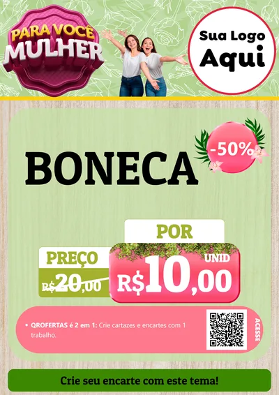 Modelo de Cartaz para Cartaz A4 Vertical com o tema Para Você Mulher para Brinquedos