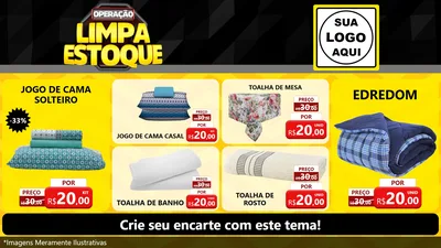 Modelo de TV para TV Horizontal com o tema Operação Limpa Estoque para Cama, Mesa e Banho