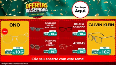 Modelo de TV para TV Horizontal com o tema Ofertas da Semana Farroupilha para Óticas
