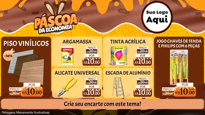 Modelo de TV para TV Horizontal com o tema Páscoa da Economia para Material para Construção