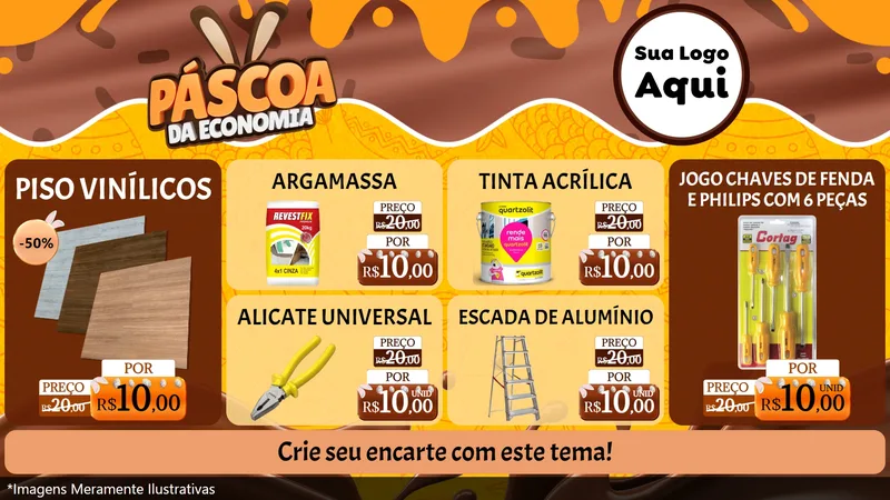 Modelo de TV para TV Horizontal com o tema Páscoa da Economia para Material para Construção