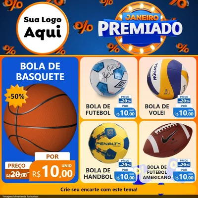 Modelo de Rede Social para Feed Facebook com o tema Janeiro Premiado para Artigos Esportivos