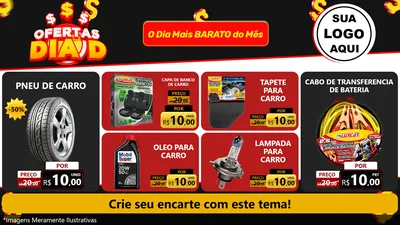Modelo de TV para TV Horizontal com o tema Ofertas Dia D para Auto peças