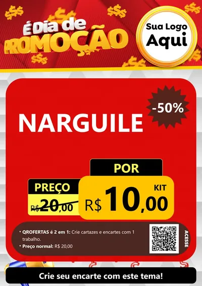 Modelo de Cartaz para Cartaz A4 Vertical com o tema É Dia De Promoção para Tabacaria