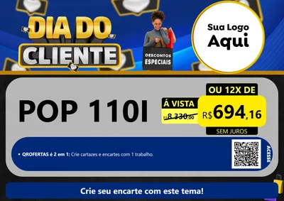 Modelo de Cartaz para Cartaz A4 Horizontal com o tema Dia Do Cliente para Concessionaria de Motos
