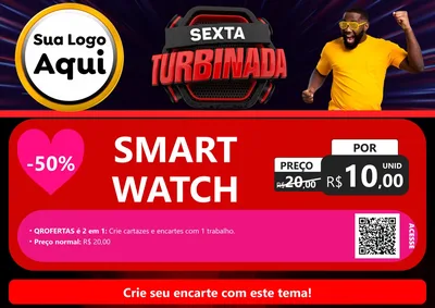 Modelo de Cartaz para Cartaz A4 Horizontal com o tema Sexta Turbinada para Informática