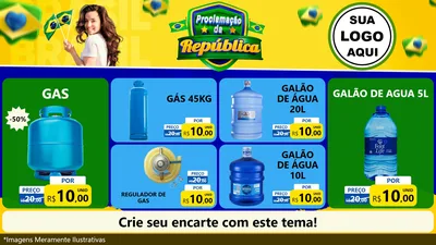 Modelo de TV para TV Horizontal com o tema Proclamação da República para Água e gás