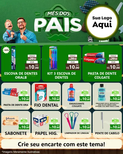 Modelo de Rede Social para Feed Instagram com o tema Mês dos Pais para Higiene Pessoal
