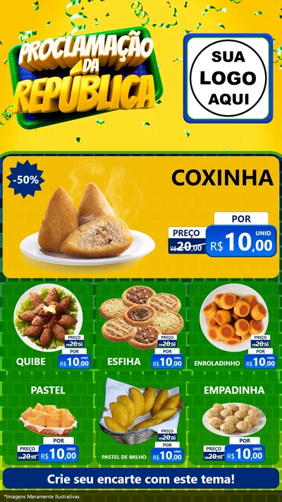 Modelo de Rede Social para Stories com o tema Proclamação da República para Salgadaria