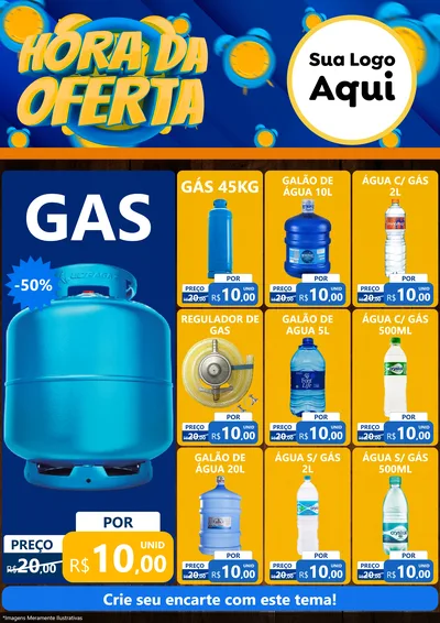 Modelo de Encarte para Encarte A4 Vertical com o tema Hora da Oferta para Água e gás
