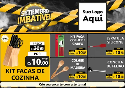 Modelo de Encarte para Encarte A4 Horizontal com o tema Setembro Imbatível para Utilidades Domésticas