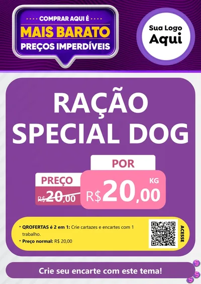 Modelo de Cartaz para Cartaz A4 Vertical com o tema Mais Barato para Pet Shop