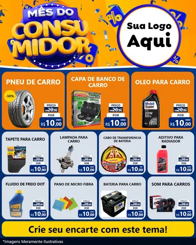 Modelo de Rede Social para Feed Instagram com o tema Mês do Consumidor para Auto peças