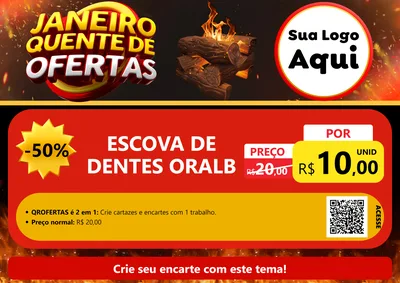 Modelo de Cartaz para Cartaz A4 Horizontal com o tema Janeiro Quente de Ofertas para Higiene Pessoal