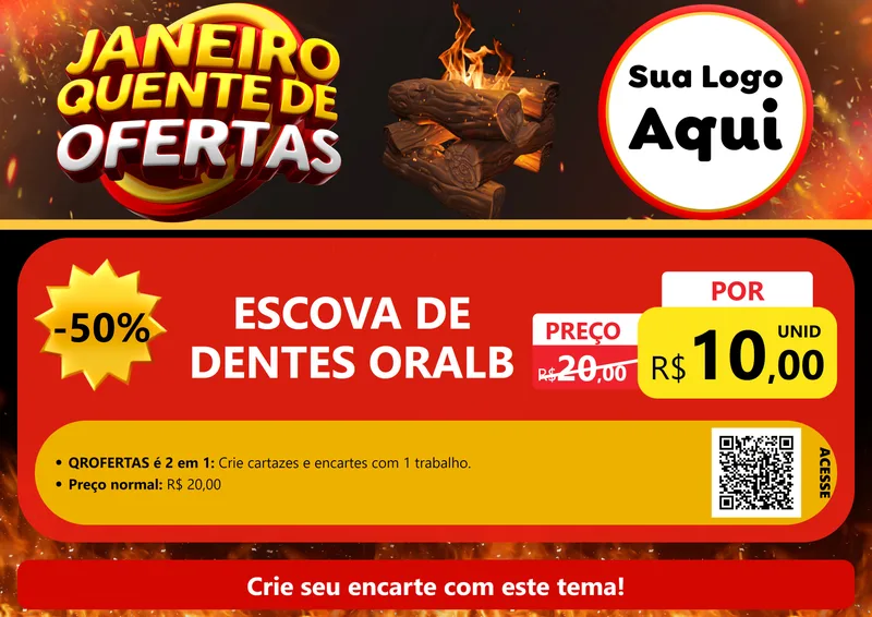 Modelo de Cartaz para Cartaz A4 Horizontal com o tema Janeiro Quente de Ofertas para Higiene Pessoal