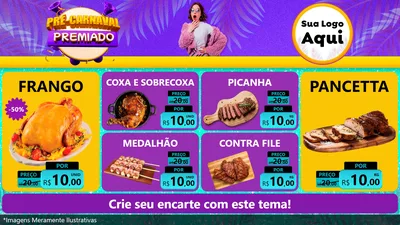 Modelo de TV para TV Horizontal com o tema Pré-Carnaval Premiado para Assados
