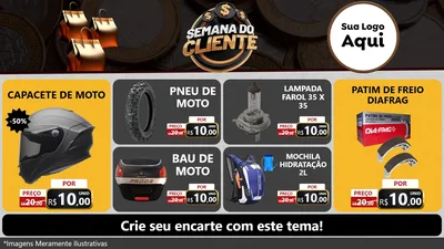 Modelo de TV para TV Horizontal com o tema Semana do Cliente para Moto peças