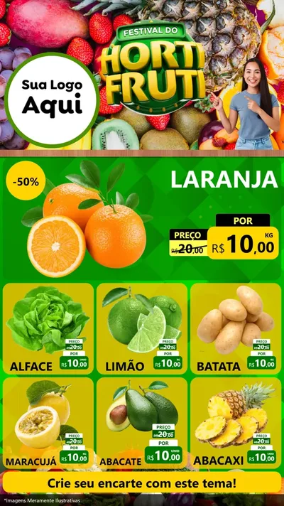 Modelo de Rede Social para Stories com o tema Festival do Hortifrúti para Hortifrúti