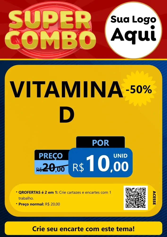 Modelo de Cartaz para Cartaz A4 Vertical com o tema Super Combo para Farmácia
