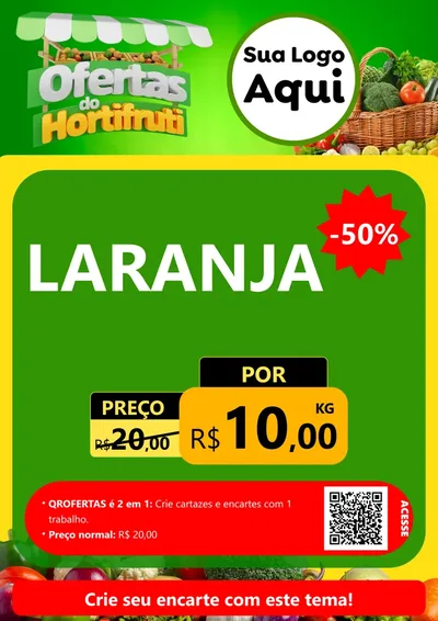 Modelo de Cartaz para Cartaz A4 Vertical com o tema Ofertas do Hortifrúti para Hortifrúti