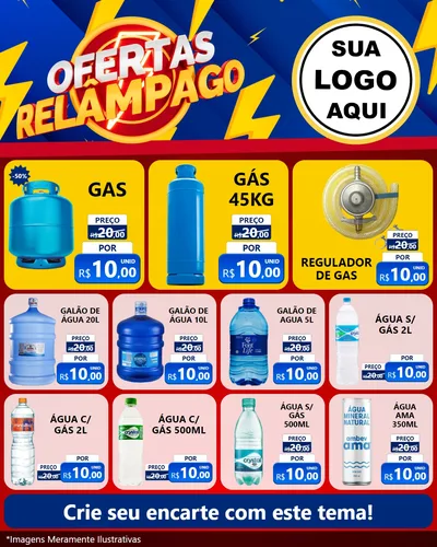 Modelo de Rede Social para Feed Instagram com o tema Ofertas Relâmpago para Água e gás
