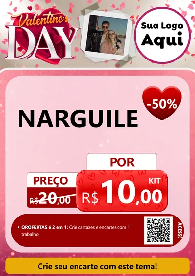 Modelo de Cartaz para Cartaz A4 Vertical com o tema Valentine's Day para Tabacaria