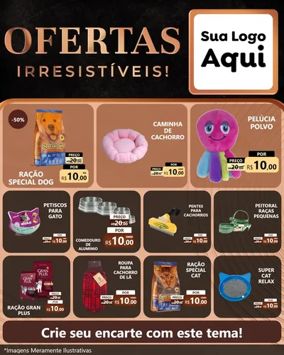 Modelo de Rede Social para Feed Instagram com o tema Ofertas Irresistíveis! para Pet Shop