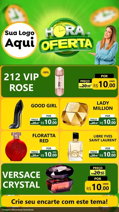 Modelo de TV para TV Vertical com o tema Hora da Oferta para Perfumes