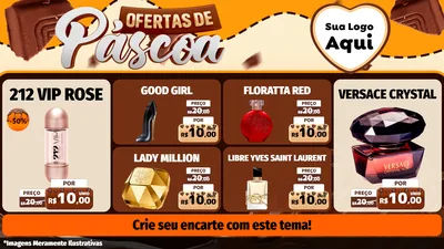 Modelo de TV para TV Horizontal com o tema Ofertas de Páscoa para Perfumes