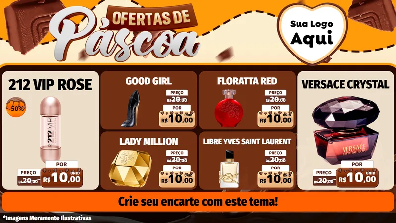 Modelo de TV para TV Horizontal com o tema Ofertas de Páscoa para Perfumes