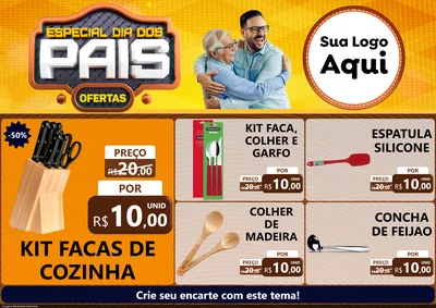 Modelo de Encarte para Encarte A4 Horizontal com o tema Especial Dia dos Pais para Utilidades Domésticas