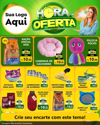 Modelo de Rede Social para Feed Instagram com o tema Hora da Oferta para Pet Shop
