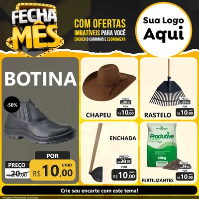 Modelo de Rede Social para Feed Facebook com o tema Fecha Mês para Agropecuária