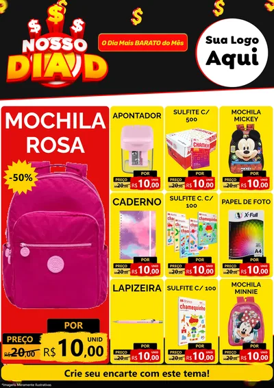 Modelo de Encarte para Encarte A4 Vertical com o tema Nosso Dia D para Papelaria