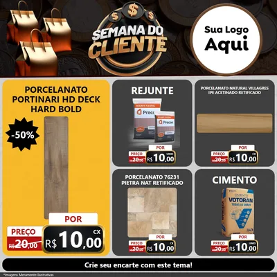 Modelo de Rede Social para Feed Facebook com o tema Semana do Cliente para Pisos e revestimentos