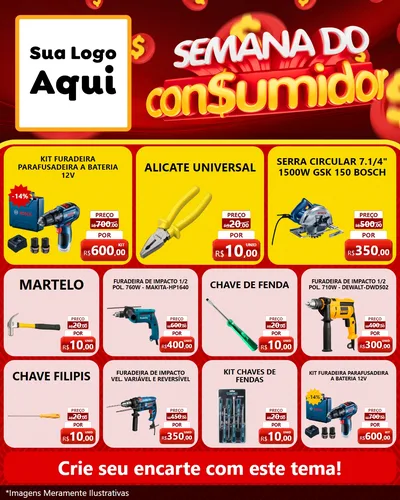 Modelo de Rede Social para Feed Instagram com o tema Semana do Consumidor para Maquinas e Ferramentas