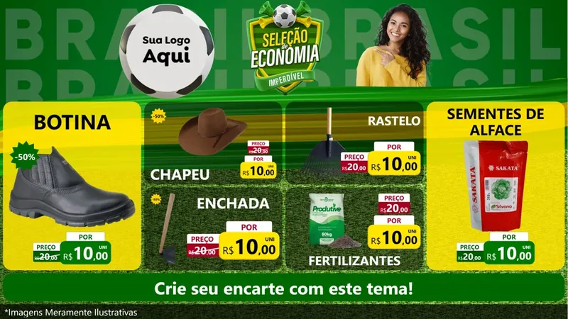 Modelo de TV para TV Horizontal com o tema Seleção de Economia - Copa para Agropecuária